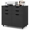 Black Rolling File Cabinet 4 Drawers 2 Cabinets Mobile Printer Stand